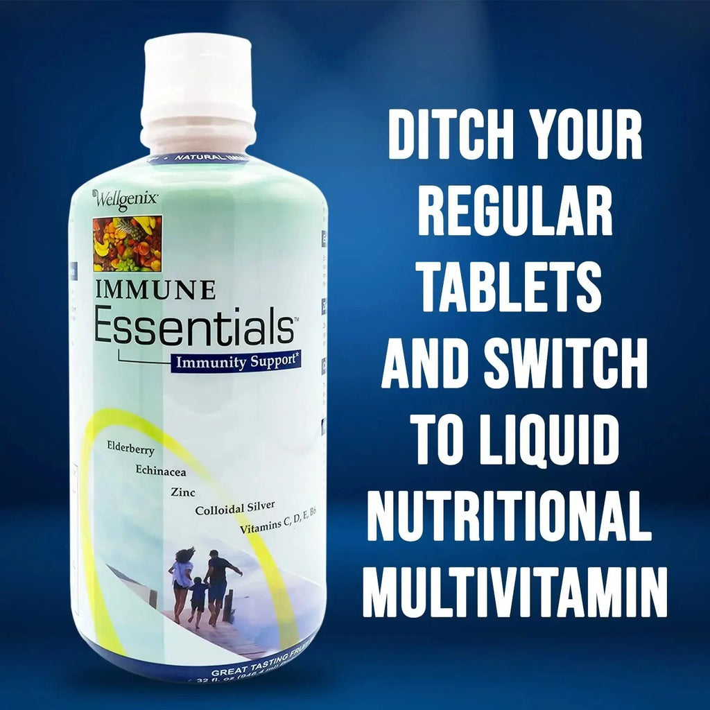 Wellgenix Immune Essentials - Multivitamin Liquid for Men, Women & Kids - Vegan Supplement with Vitamins C, D Elderberry Zinc Wellgenix Au supplements