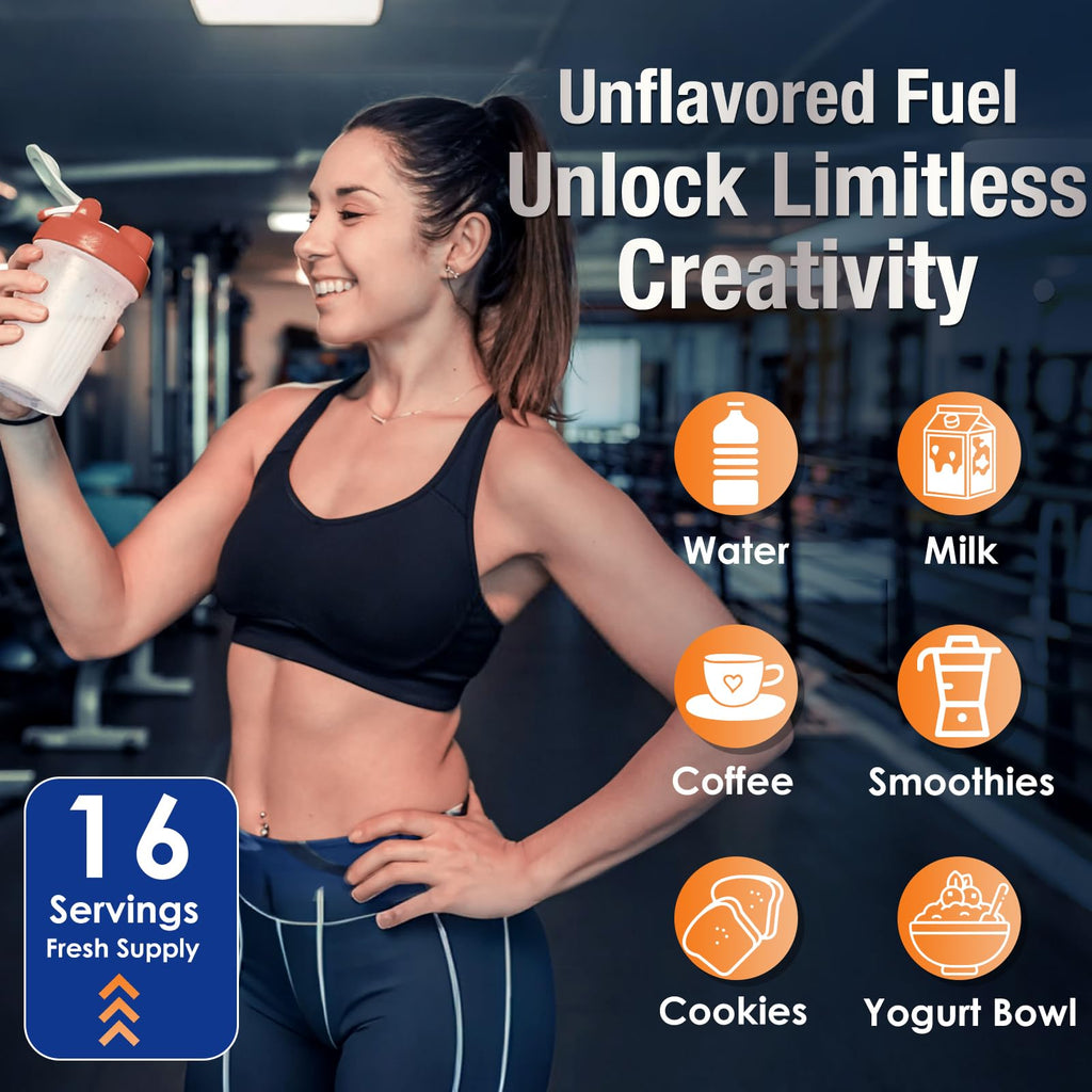 DRFOSTER Whey Protein Powder Isolate - Unflavored, Grass-Fed, 26g Protein & 6g BCAAs for Muscle Growth & Recovery