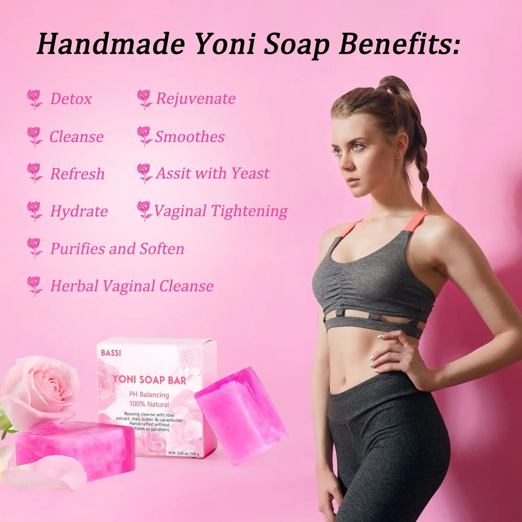 Yoni Soap Bars Vaginal Wash 2 PCS, 100% Natural Organic Yoni Bar Soap for Women Ph Balance Yoni BASSI Au supplements