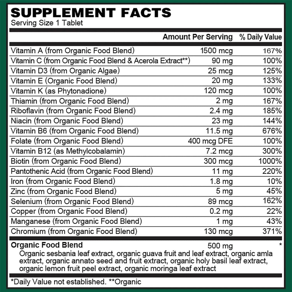 PlantFusion Organic Multivitamin for Men - One Daily Whole Food Blend Men's Multivitamin - Vegan, Non-GMO PlantFusion Au supplements