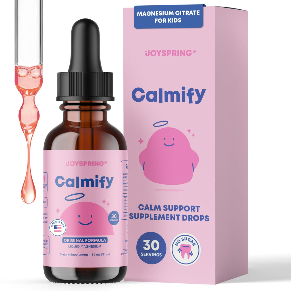 JoySpring Calmify Magnesium Citrate Liquid for Kids - Sugar-Free, Gluten-Free Calming Supplement with Chamomile