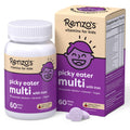 Renzo's Picky Eater Kids Multivitamin with Iron - Dissolvable Kids Vitamins with Iron, Zinc, Vitamin C, Vitamin D, E & K, Sugar-Free Melty Tabs, Cherry Flavor