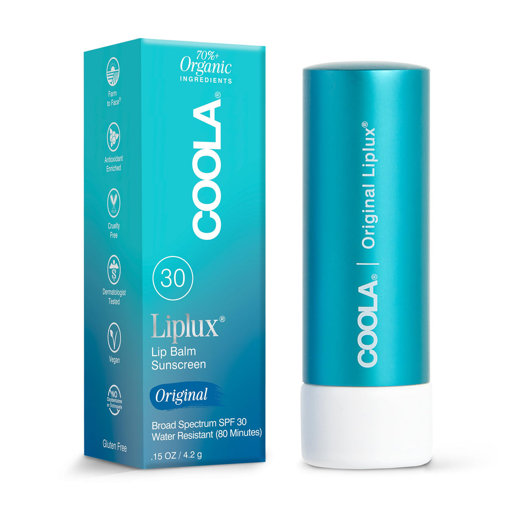 COOLA Organic Liplux Lip Balm and Sunscreen with SPF 30, Dermatologist Tested Lip Care for Daily Protection