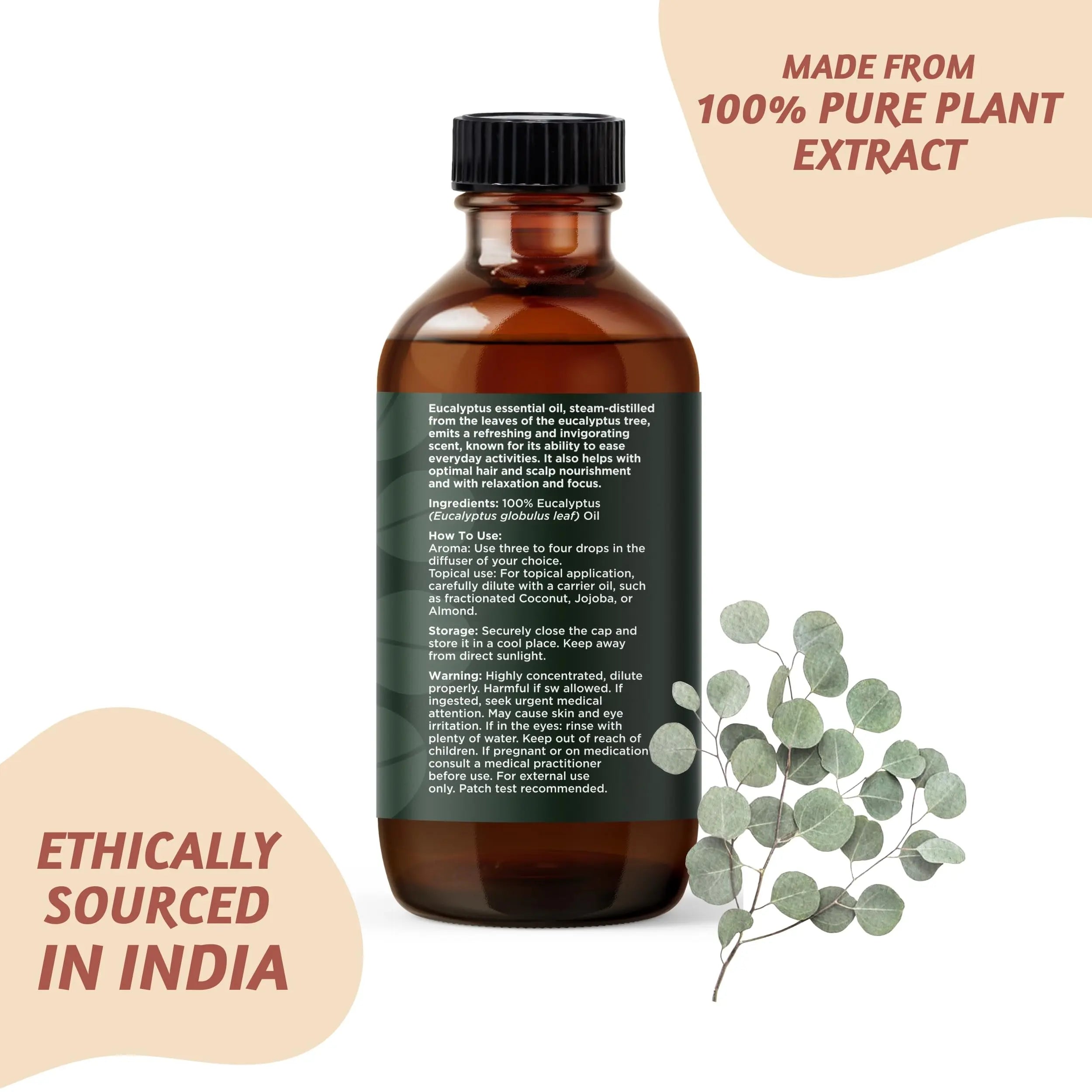 Folkulture Eucalyptus Essential Oil for Diffuser - 4 Fl Oz - 100% Pure, Natural and Undilluted Essential Oil Folkulture Au supplements