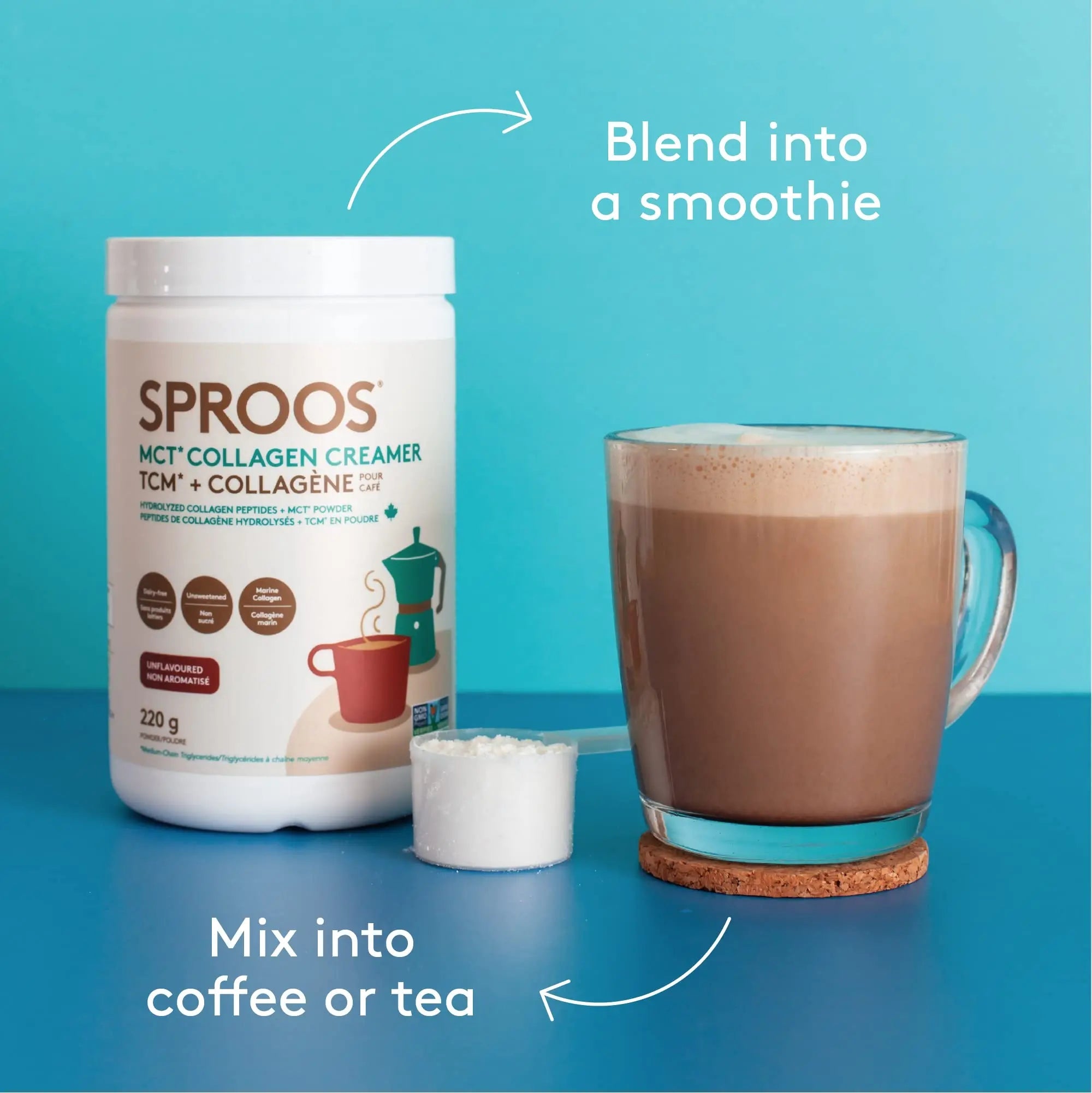 SPROOS - MCT Collagen Creamer - Beverage Powder - Hydrolised Collagen Peptides & MCT Powder - Healthy Fats SPROOS Au supplements