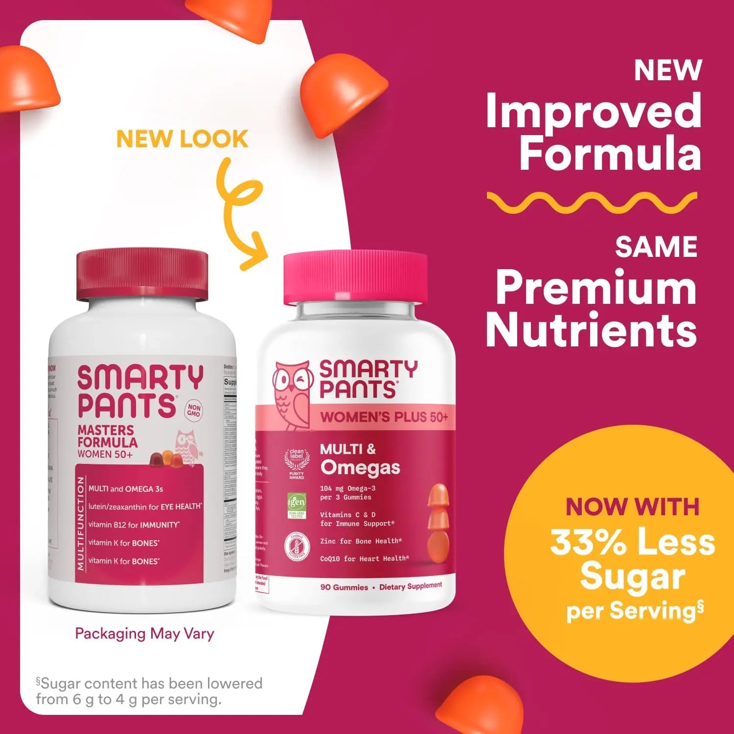 SmartyPants Multivitamin Gummy for Women 50 and Over - Improved Formula: Omega 3 (DHA/EPA), Methylfolate, CoQ10, Vitamin D3, C SmartyPants Au supplements