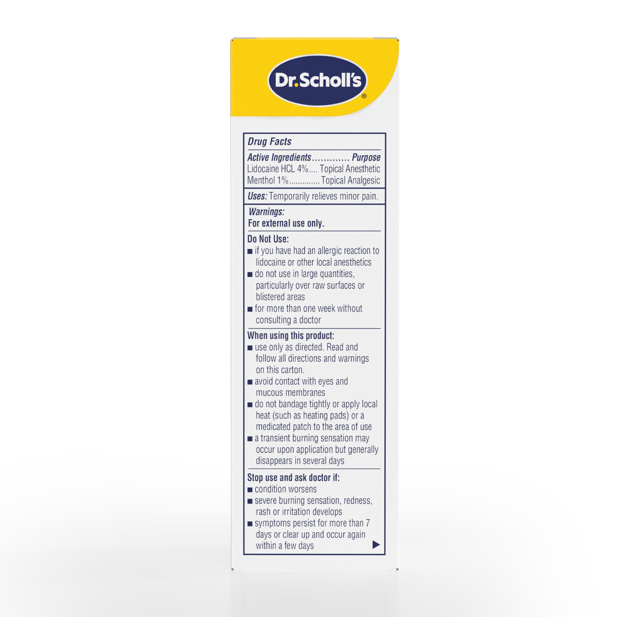 Dr. Scholl’s Clinical Strength 12-Hour Pain Relief Liquid Roll-On, 3 oz - 4% Lidocaine for Powerful Numbing, Instant Cooling Pain Relief with Menthol, Added Urea, Use on Hands, Feet, Neck, Back & Legs Dr. Scholl's Au supplements