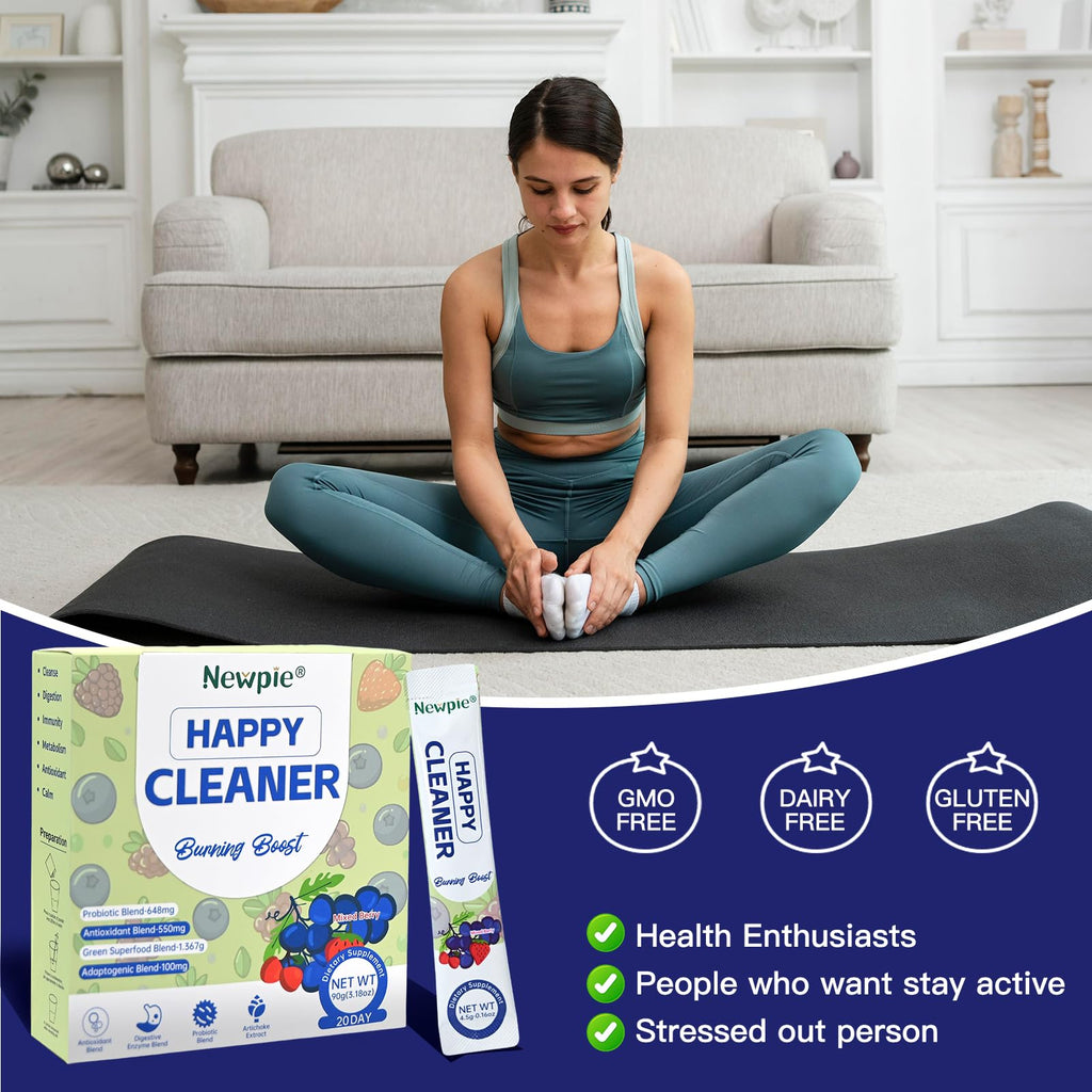 Blltzzz Newpie Superfoods Happy Cleaner Probiotic Powder,Watermelon Flavor Prebiotic & Probiotic Powder,Organic Fiber,Sugar Free,Gut Health,Natural Antioxidant