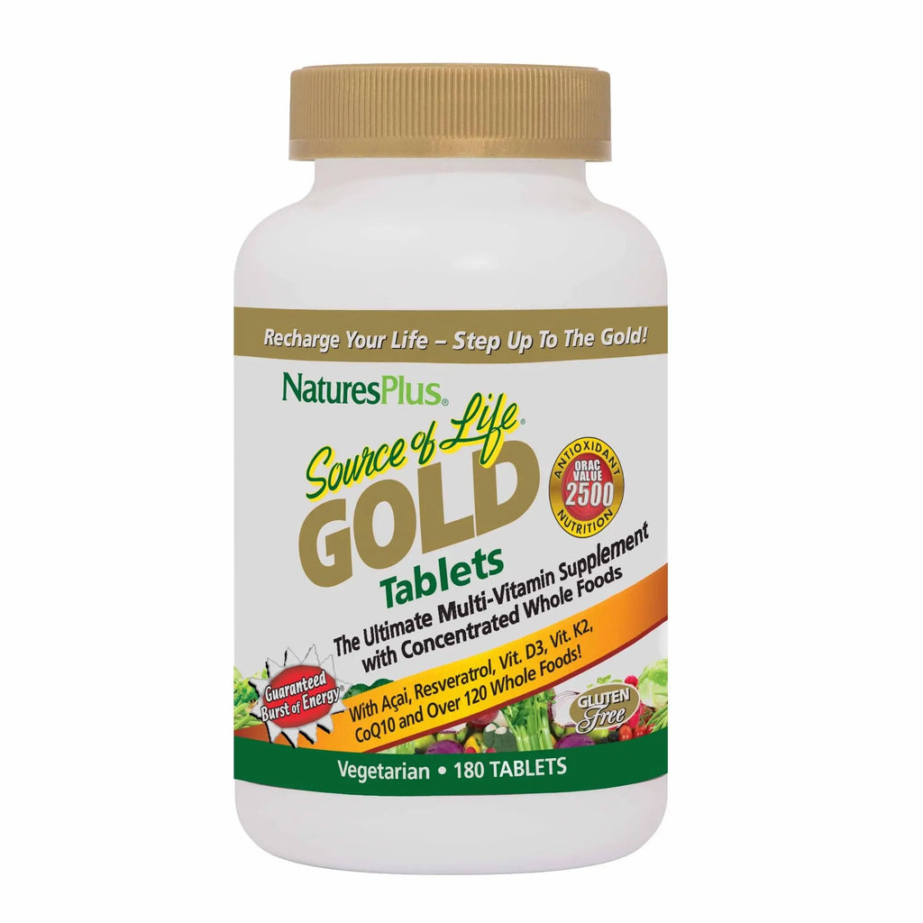 Natures Plus Source of Life Gold Multivitamin - 180 Tablets - Blood Support, Bone Support, Healthy Immune System NaturesPlus Au supplements