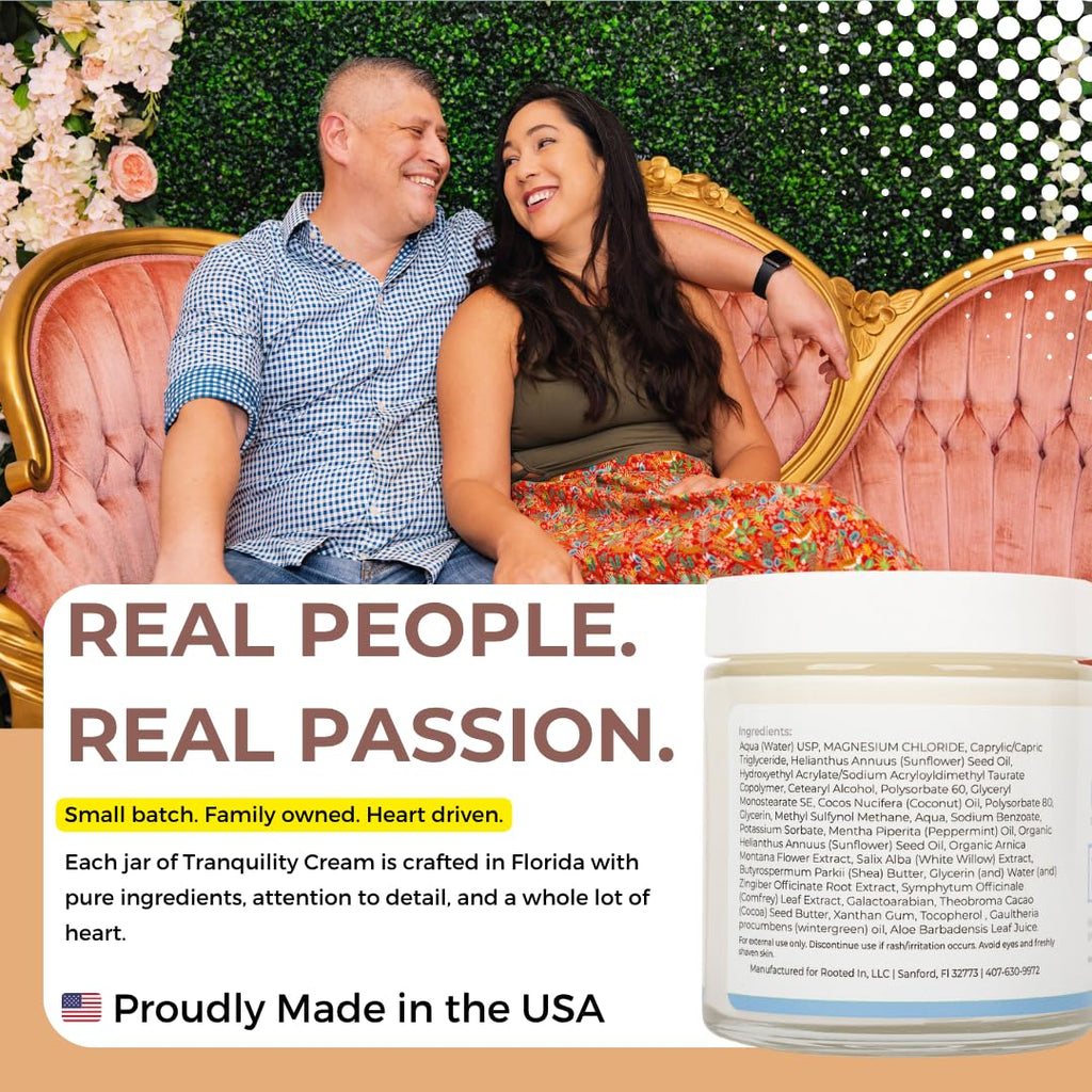 Rooted In Relief Magnesium Cream – 500mg Magnesium Chloride per Teaspoon – Enriched with Arnica, Comfrey & Botanical Blend – Targeted Muscle Support & Topical Relaxation – 4 oz Glass Jar Rooted In Au supplements