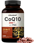 NatureBell CoQ10 200mg with PQQ, 240 Veggie Capsules | Stable High Absorption Form – Antioxidant Support for Heart, & Energy Health
