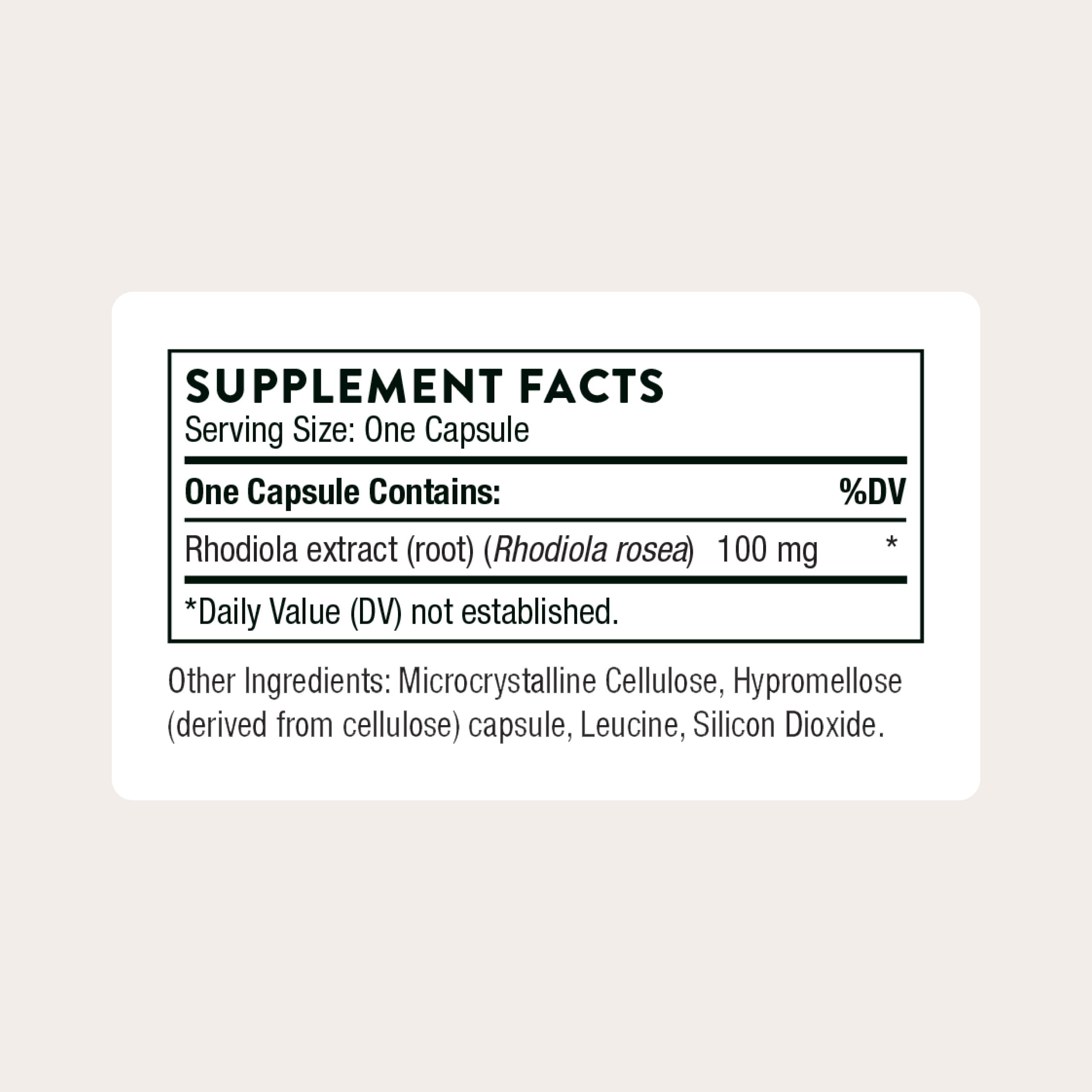 Thorne Rhodiola - Botanical Supplement for Stress Relief - Enhances Sleep, and Mental Focus - 60 Capsules