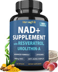 1000mg NAD Supplement with Resveratrol - Advanced Liposomal NAD+ Supplements for Men and Women - Anti-Aging Cell Regenerator - 60 NAD Plus Capsules for Energy & Cellular Health StrongVit Au supplements