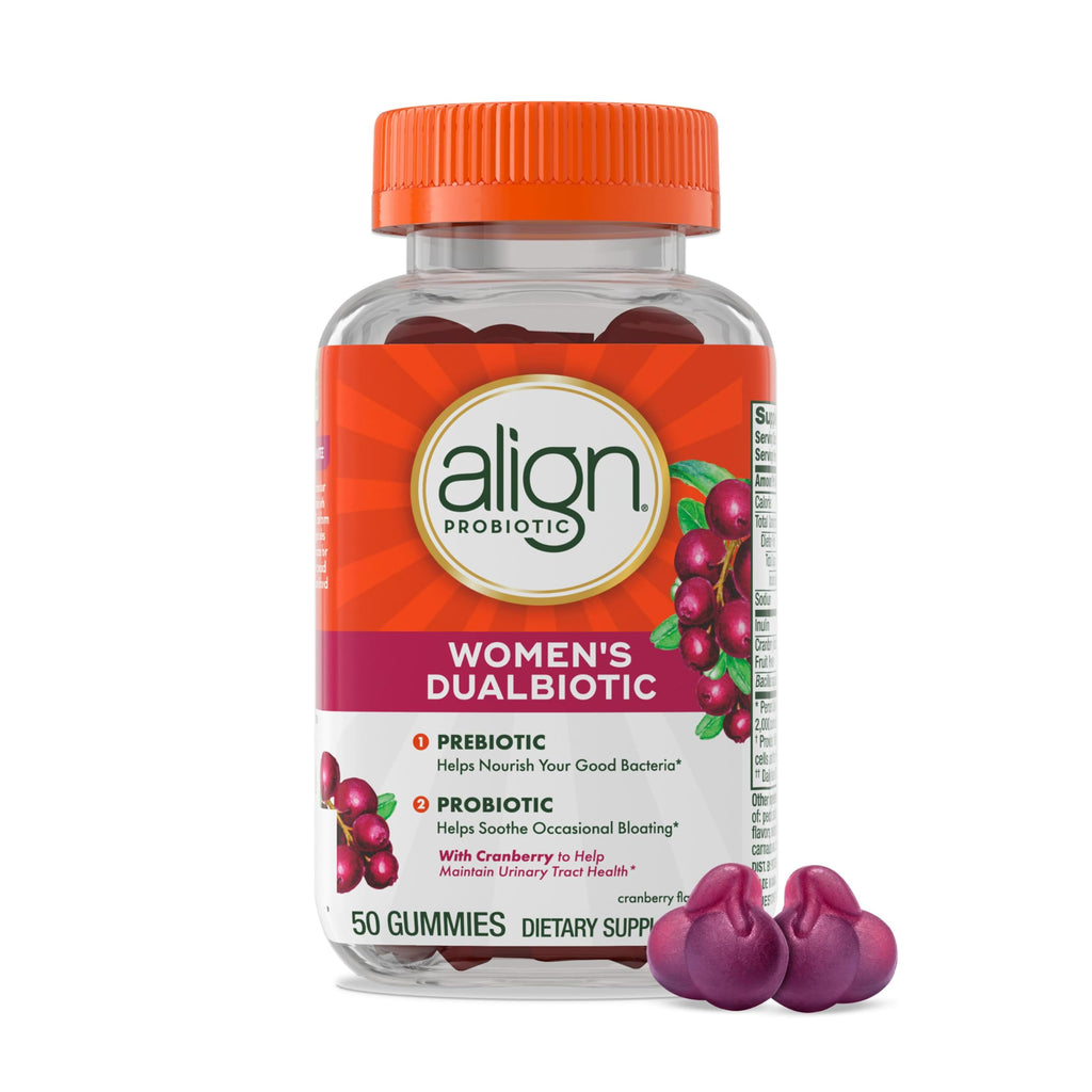Align Probiotic, Women's Dualbiotic, Womens Probiotic Gummies, Prebiotics and Probiotics for Women, with Cranberry for Urinary Tract Health
