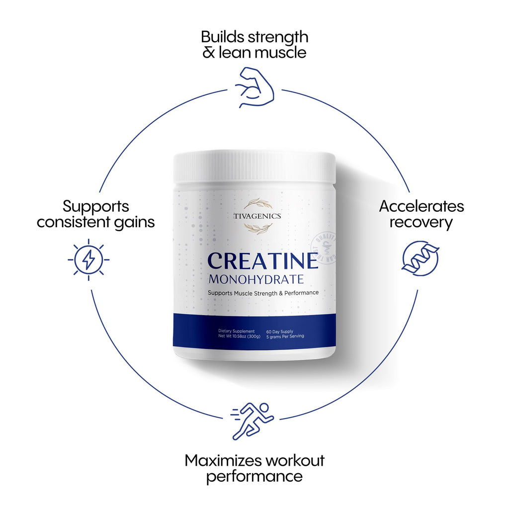TIVAGENICS Pure Creatine Monohydrate Powder 300g – Micronized Supplements 5g Serving for Support Muscle Growth & Health | Unflavored Creatine for Men & Women LabTested Vegan-Friendly 60 Days Supply TIVAGENICS Au supplements