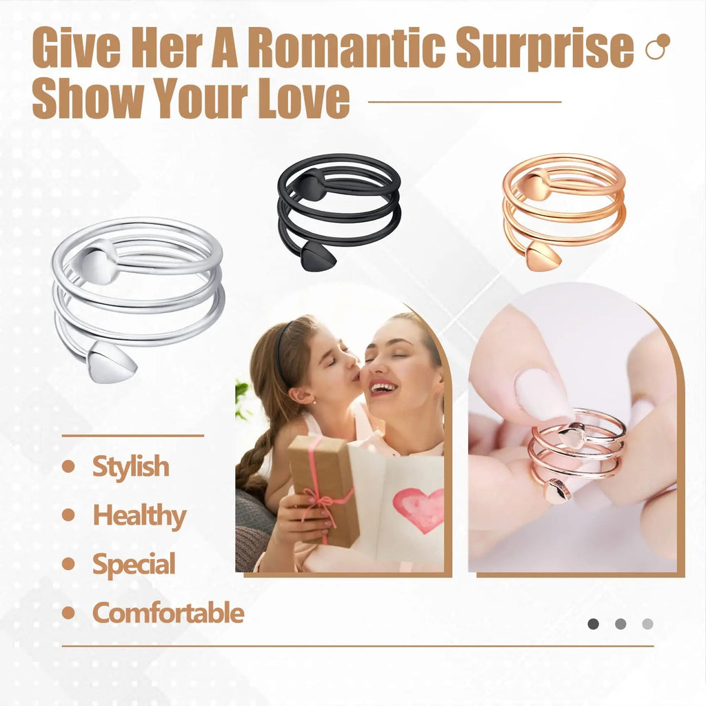 Jecanori Copper Rings for Women,Magnetic Ring Adjustable Love Heart Copper Rings Jecanori Au supplements