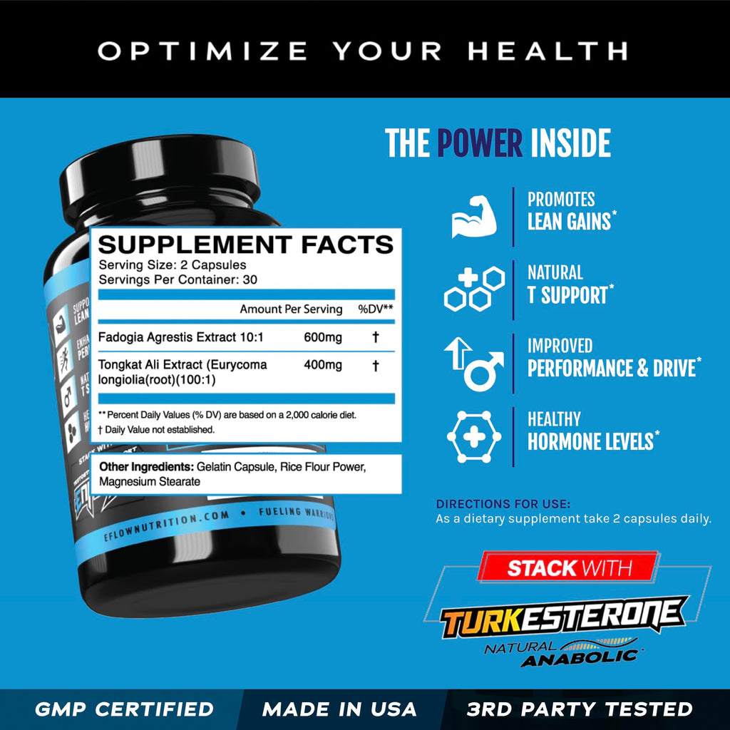 eFlow Nutrition Fadogia Agrestic + Tongkat Ali - [2-in-1] Natural Performance Supplement eFlow Nutrition Au supplements