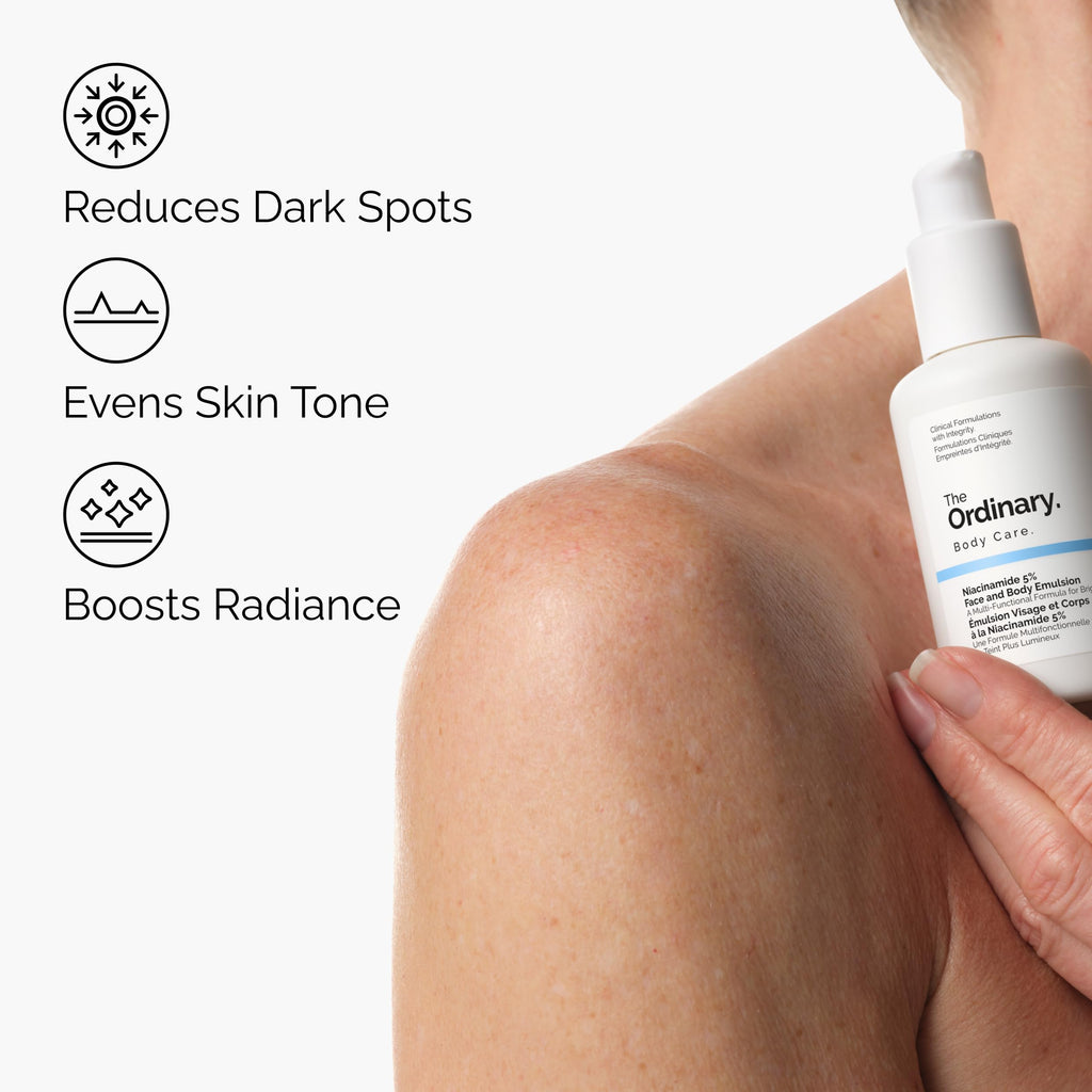 The Ordinary Niacinamide 5% Face and Body Emulsion, Dark Spot & Skin Tone Corrector, 3.4 Fl Oz