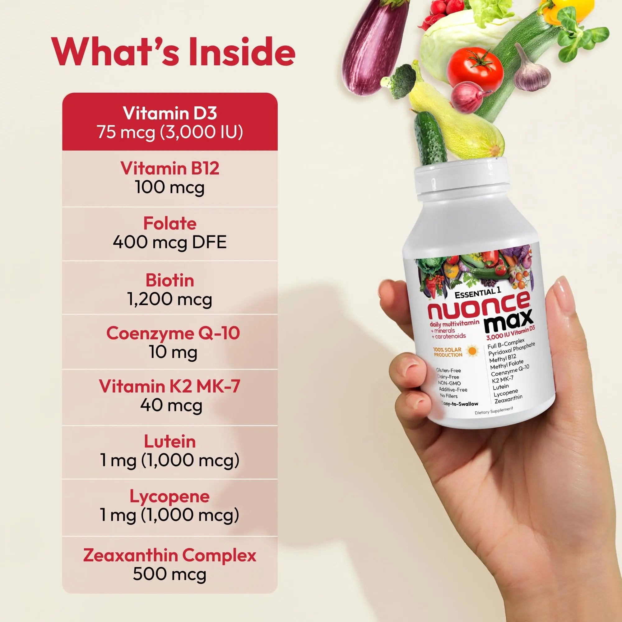 ANDREW LESSMAN Essential-1 nuonce max Multivitamin 3000 IU Vitamin D3 360 Small Capsules. 100 mcg Methyl B12 ANDREW LESSMAN Au supplements