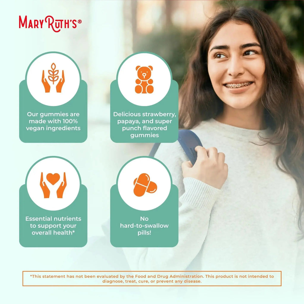 MaryRuth Organics Multivitamin for Teens | Teen Multivitamin Multimineral Gummies with Vitamin B, C, D and E, Biotin, Zinc MaryRuth Organics Au supplements
