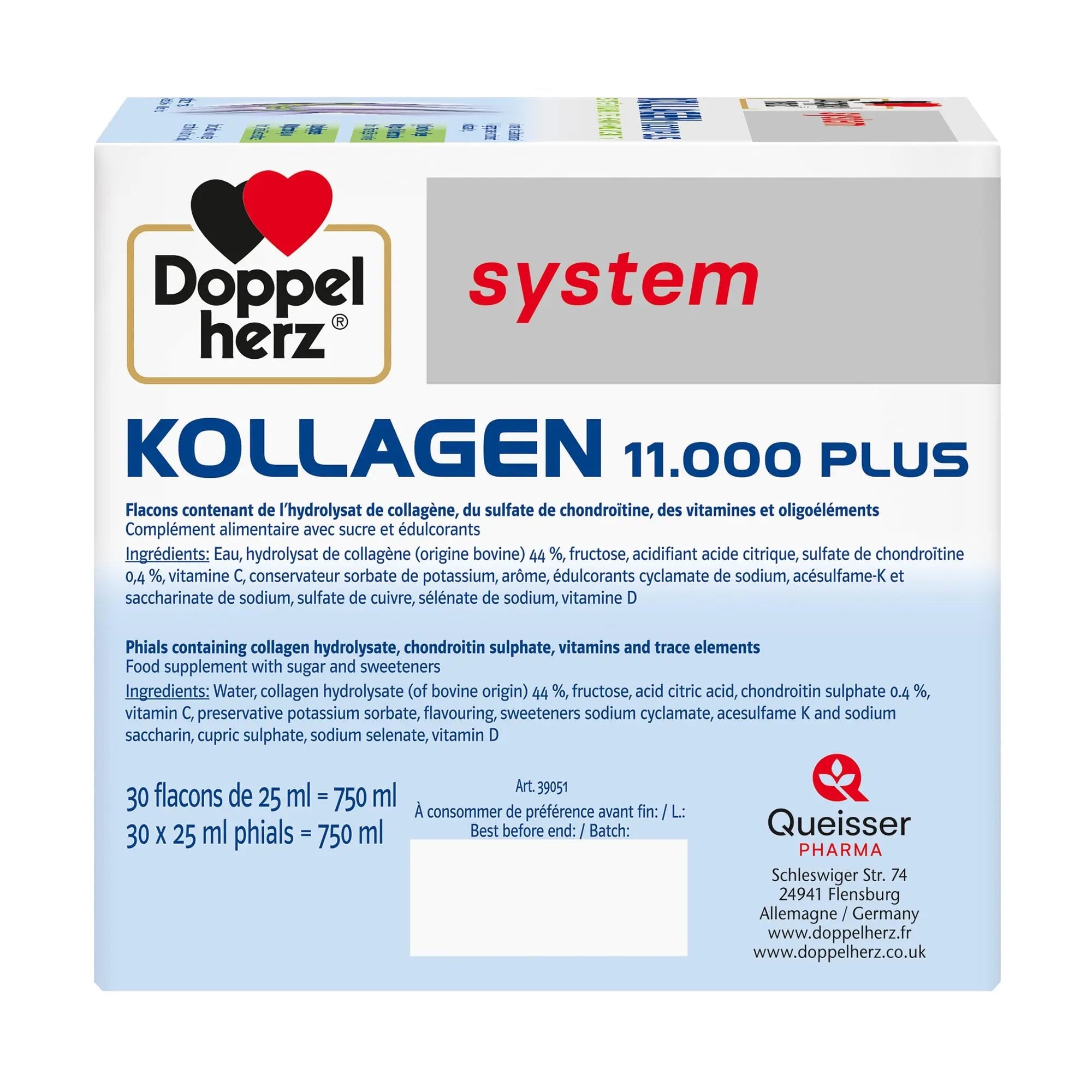 Doppelherz - Kollagen 11000 Plus - Collagen hydrolysate, chondroitin Sulphate, Vitamins C and D and Trace Elements Doppelherz Au supplements