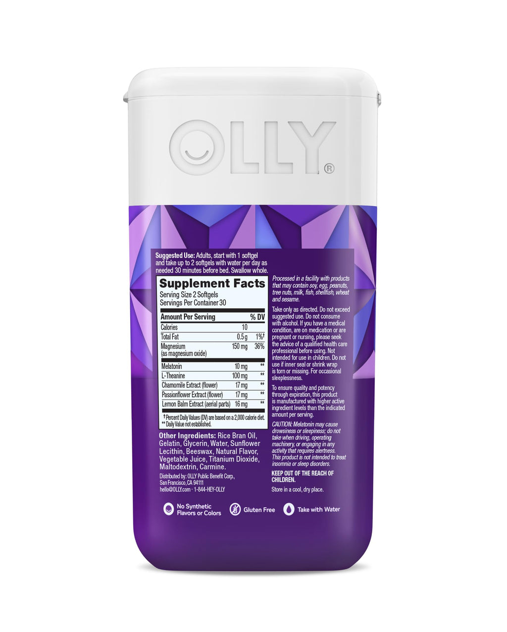 OLLY Ultra Strength Sleep Softgels, 10mg Melatonin, L-Theanine, Chamomile, Magnesium, Lemon Balm, Supports Deep Restful Sleep