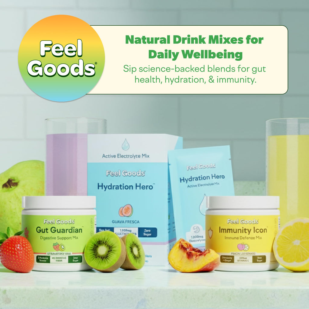 Feel Goods Gut Guardian, Gut Health Powder Drink Mix - Probiotic Fiber with Prebiotics & L Glutamine for Digestive Health, Bloating Relief & Digestion Support,