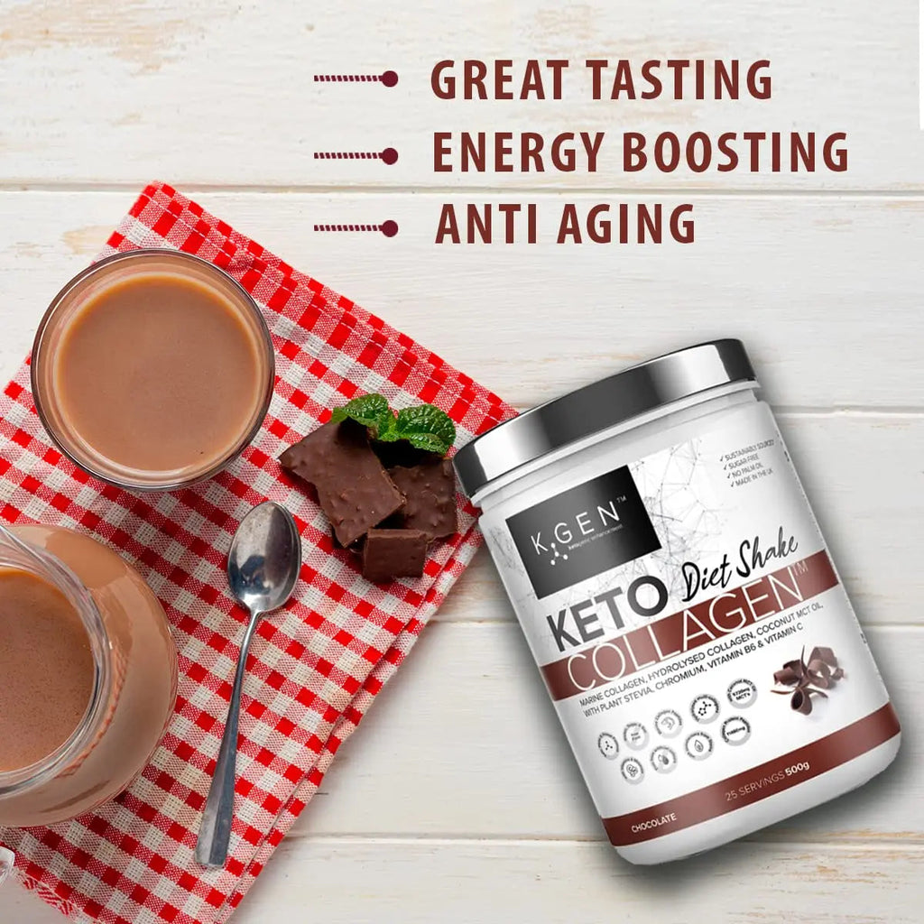 K-GEN Diet Shake Meal Replacement Keto Collagen Powder | Multi Collagen Protein with MCT Oil, Vitamin C K GEN ketogenic enhancement Au supplements