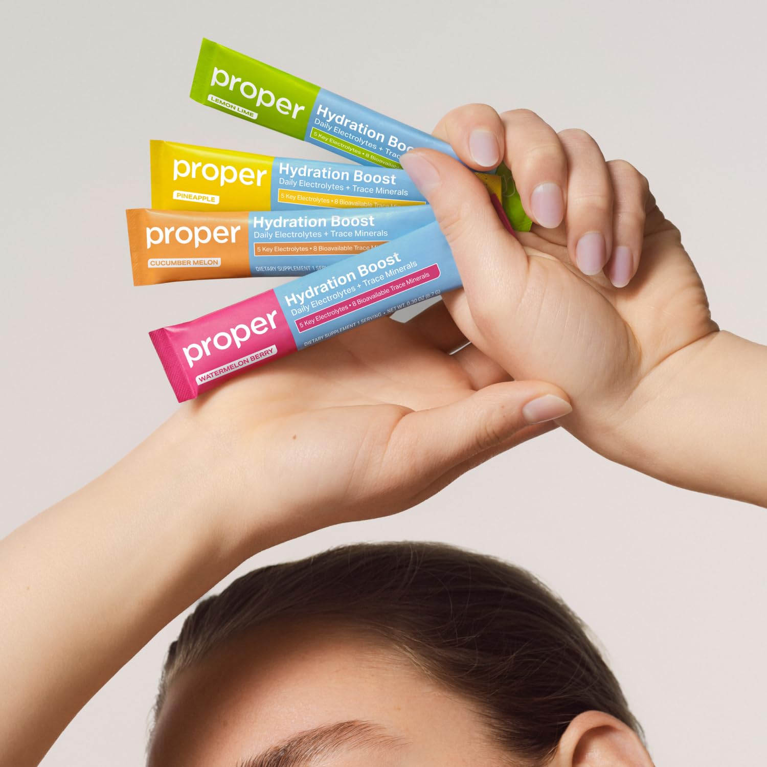 Proper Hydration Sticks – Electrolyte Powder Drink Mix Packets with Trace Minerals for Rapid Hydration – Naturally Flavored – No Artificial Sweeteners