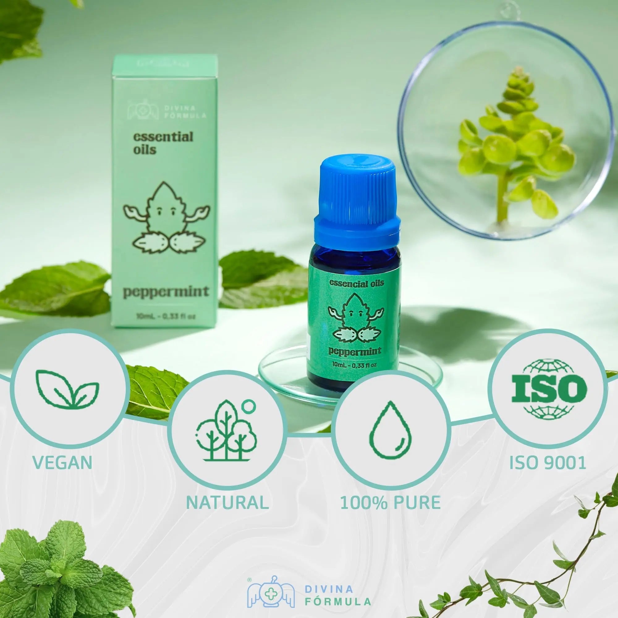 Divina Fórmula - 100% Pure Peppermint Essential Oil - Aromatherapy Oils, Essential Oils - Oil for Massage Divina FÓrmula Au supplements