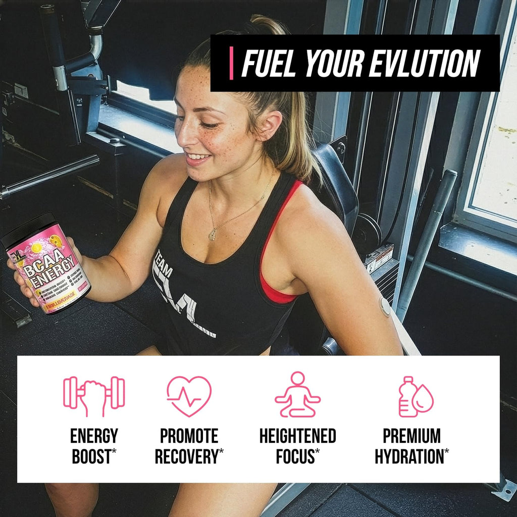 Evlution EVL BCAAs Amino Acids Powder - BCAA Energy Pre Workout Powder for Muscle Recovery Lean Growth and Endurance - Rehydrating Post Workout Recovery