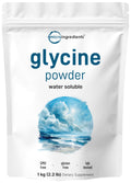 Micro Ingredients Glycine Powder, 1KG (2.2 Pounds), Glycine 1000mg Per Serving, Water Soluble and Products of USA