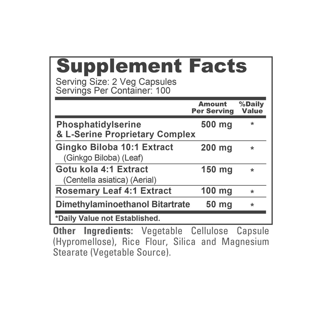 NusaPure Phosphatidylserine Memory Ultimate Complex 1000mg 200 Vegetarian Caps (Vegan, Non-GMO) NusaPure Au supplements
