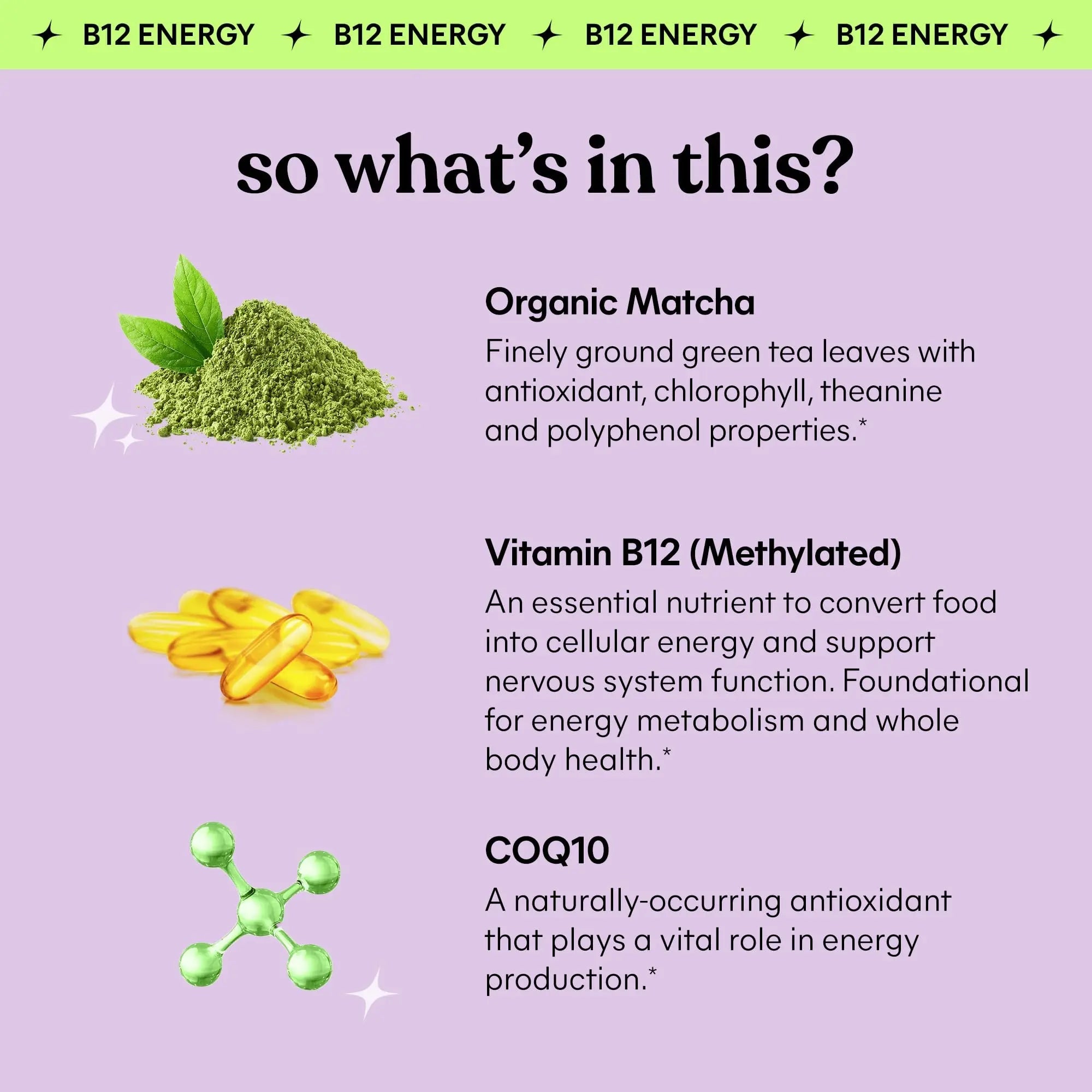 Lemme Matcha Superfood Energy Gummies with Organic Matcha Green Tea, Vitamin B12 Lemme Au supplements