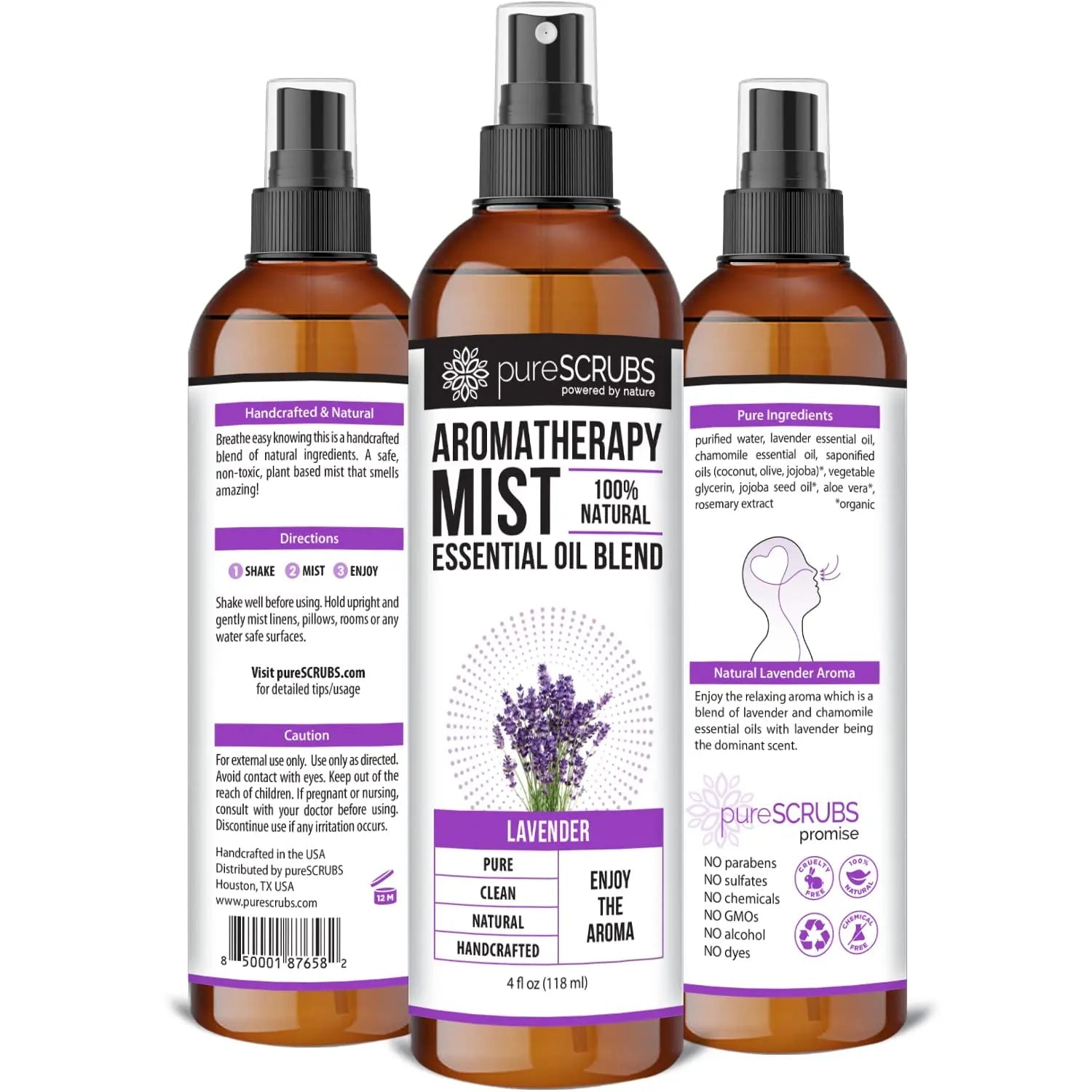 Shake, Mist & Enjoy - pureSCRUBS Premium Lavender Aromatherapy Spray Mist for Room, Body, Linens pureSCRUBS Au supplements