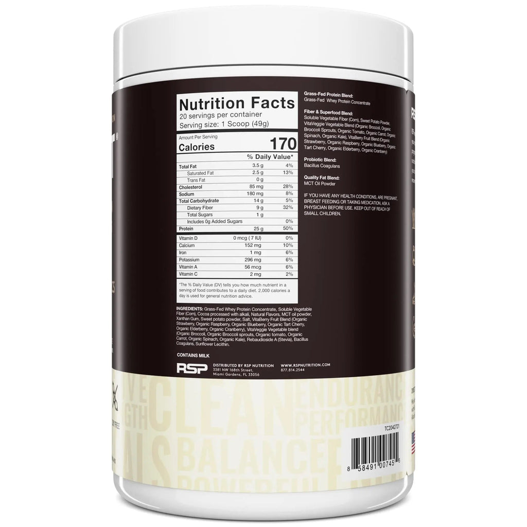 TrueFit Meal Replacement Shake Protein Powder, Grass Fed Whey + Organic Fruits RSP NUTRITION Au supplements