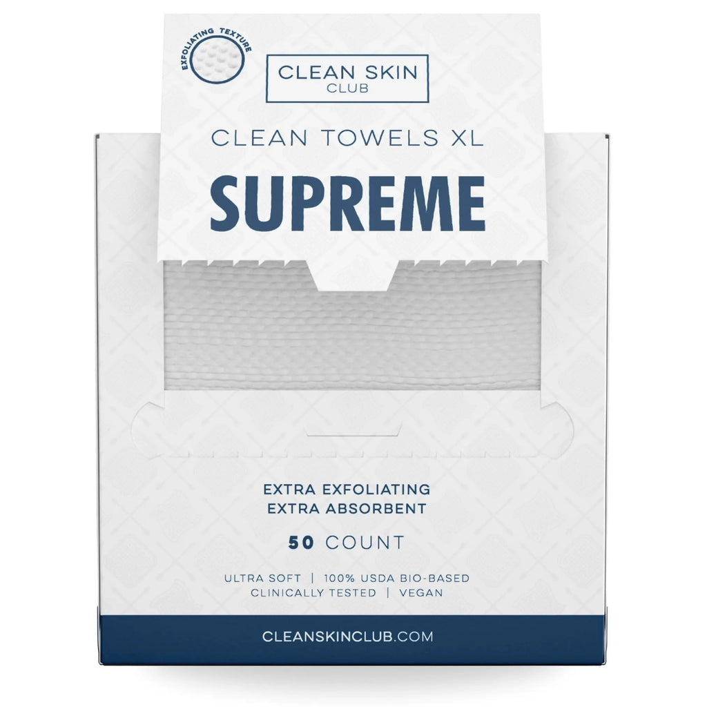 Clean Skin Club Clean Towels XL Supreme, 50 Count, Absorbent, Gentle CLEAN SKIN CLUB Au supplements