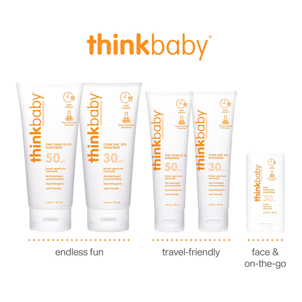 Thinkbaby SPF 50+ Baby Sunscreen, 6 Oz. – Safe, Natural Mineral Sun Cream for Babies