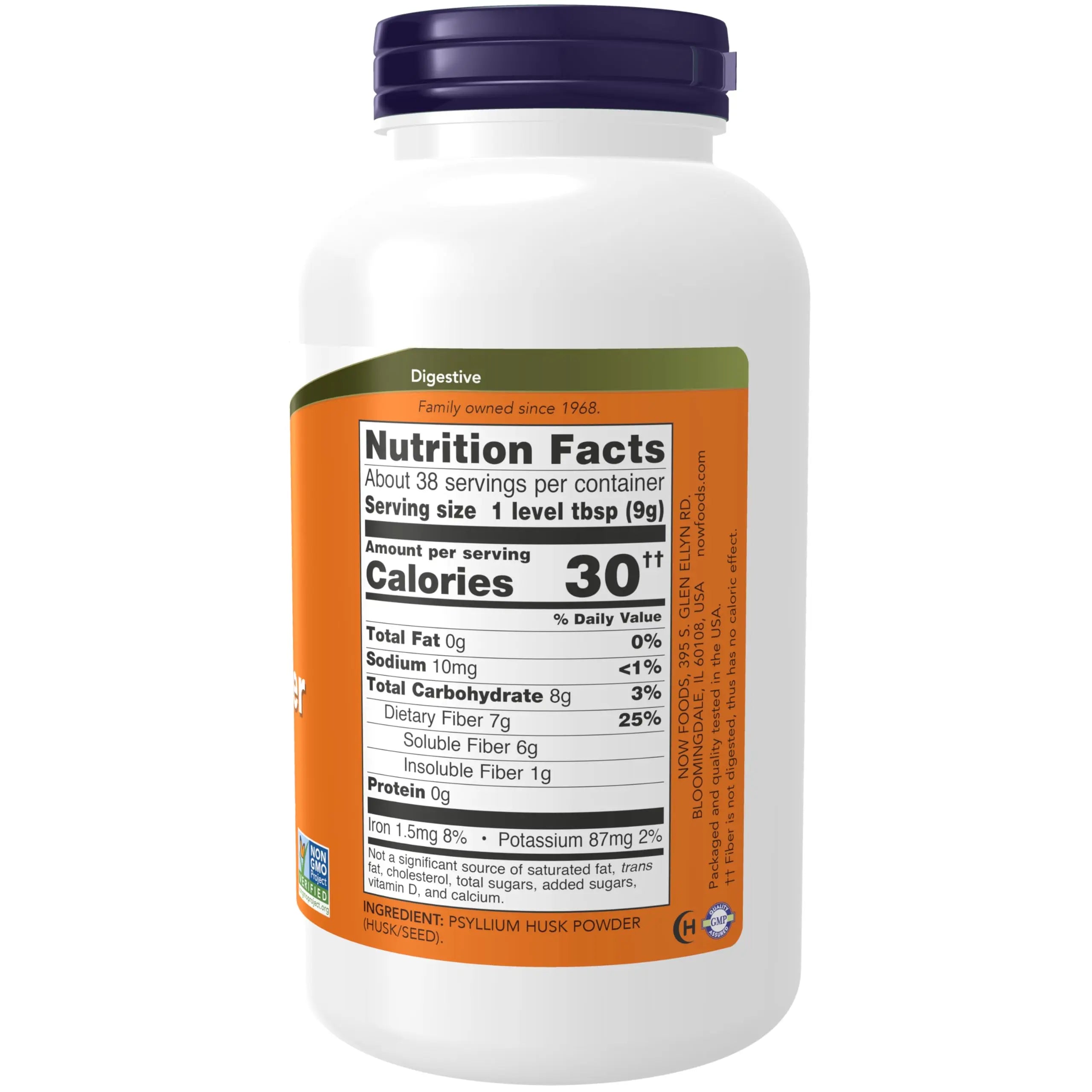 NOW Supplements, Psyllium Husk Powder, Non-GMO Project Verified, Soluble Fiber NOW Au supplements
