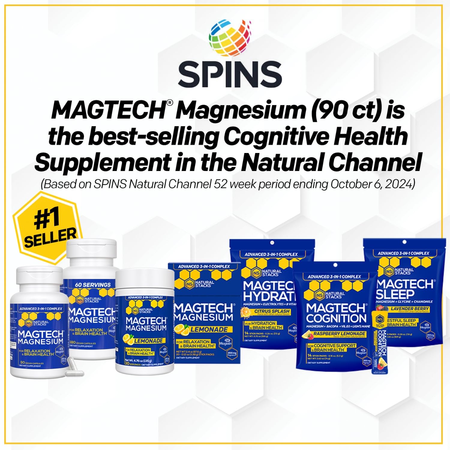 Magtech Magnesium Capsules + Hydration Creatine Powder Lemon Lime Bundle - 3 Forms of Magnesium - Featuring Magtein L-Threonate - Brain Health & Hydration Support* - 44 Total Servings NATURAL STACKS Au supplements