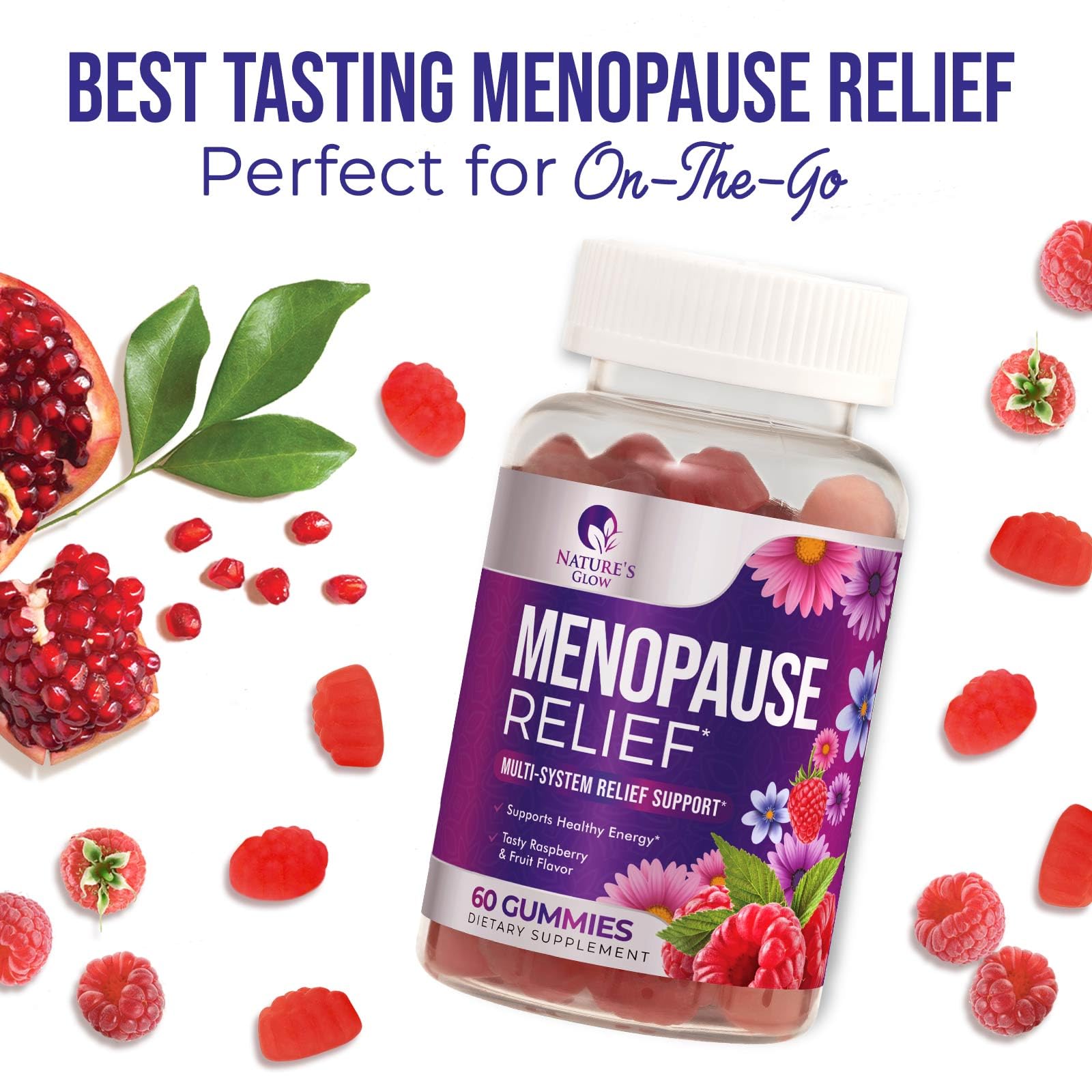 Menopause Supplement for Women - Complete Multi-Benefit Menopause Relief Gummy for Mild Hot Flashes & Night Sweats, Natural Balance & Energy Support, Menopausal Vitamins, Gluten Free - 60 Gummies Nature's Glow Au supplements
