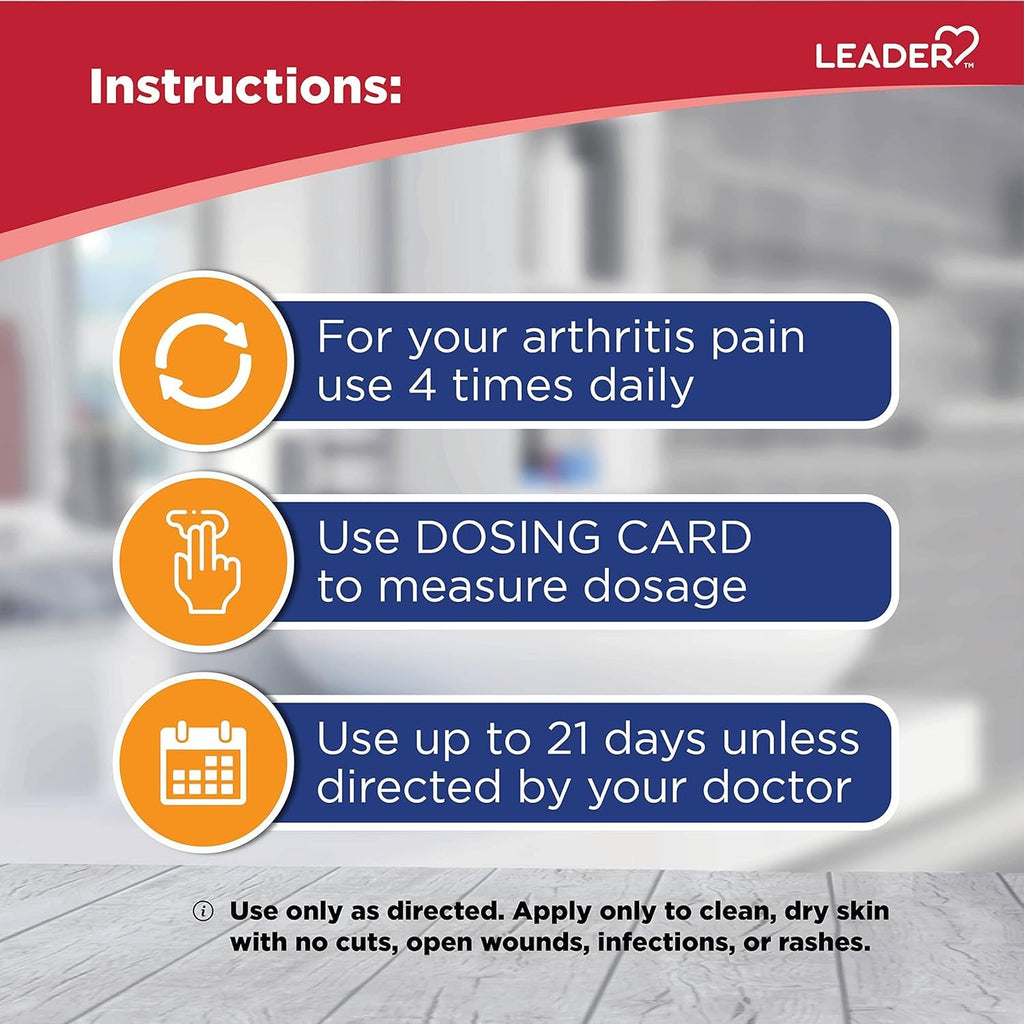Leader Arthritis Pain Relief Gel, Original Prescription Strength, Diclofenac Sodium Topical Gel 1%, for Adults, Both Men & Women, and Children 12+, Compare to Voltaren, 3.53 Oz Leader Au supplements