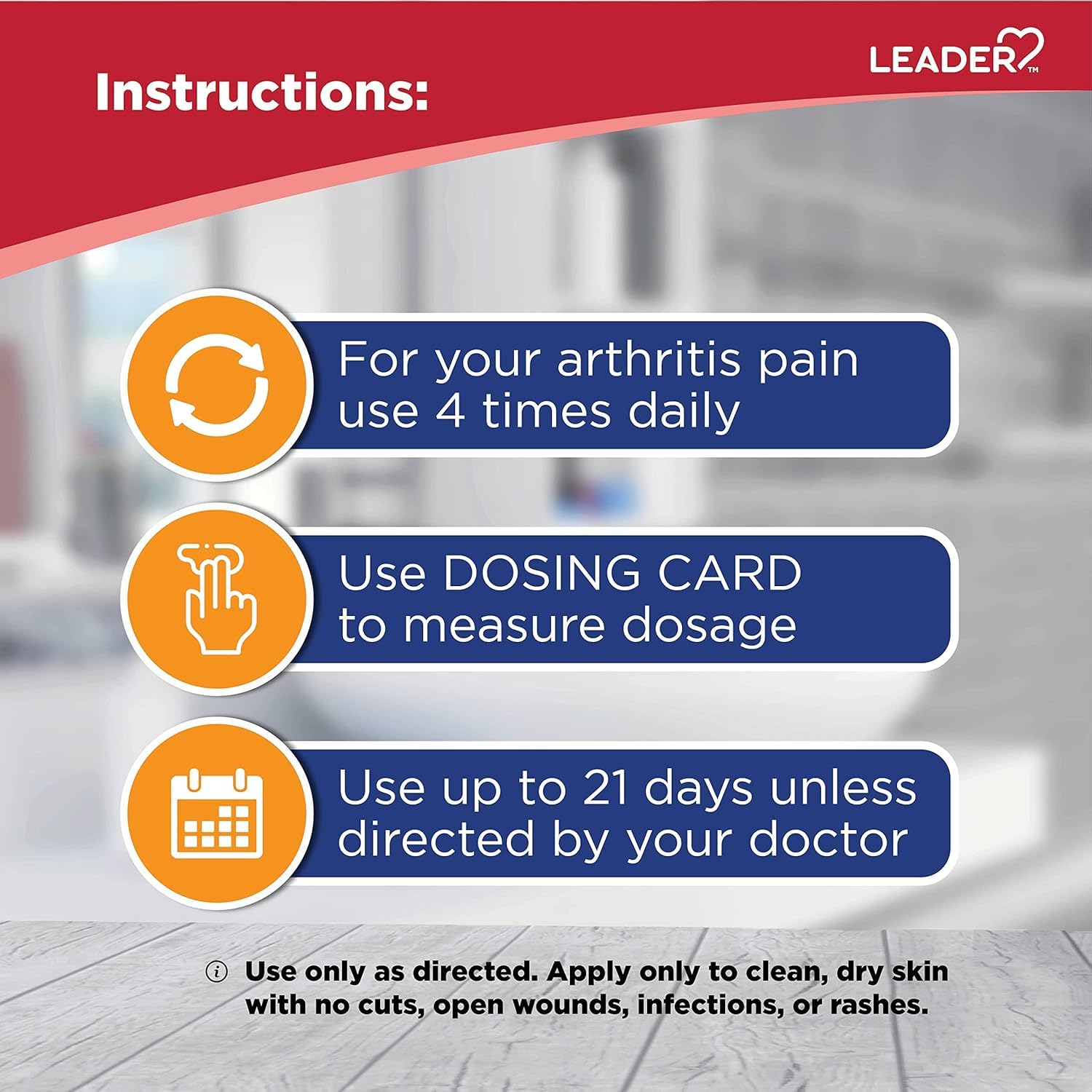 Leader Arthritis Pain Relief Gel, Original Prescription Strength, Diclofenac Sodium Topical Gel 1%, for Adults, Both Men & Women, and Children 12+, Compare to Voltaren, 3.53 Oz Leader Au supplements