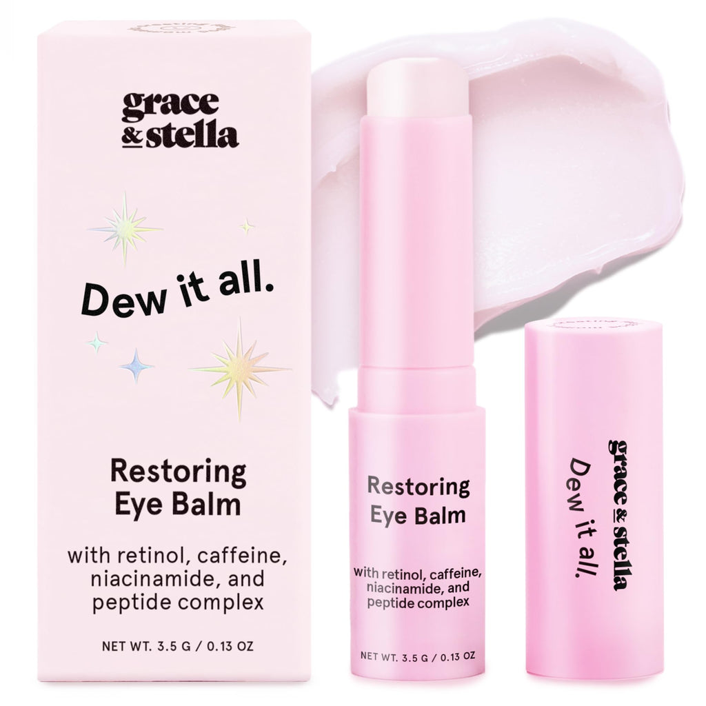 grace & stella Under Eye Brightener Balm Stick - Travel Size Toiletries - Retinol & Caffeine Eye Cream
