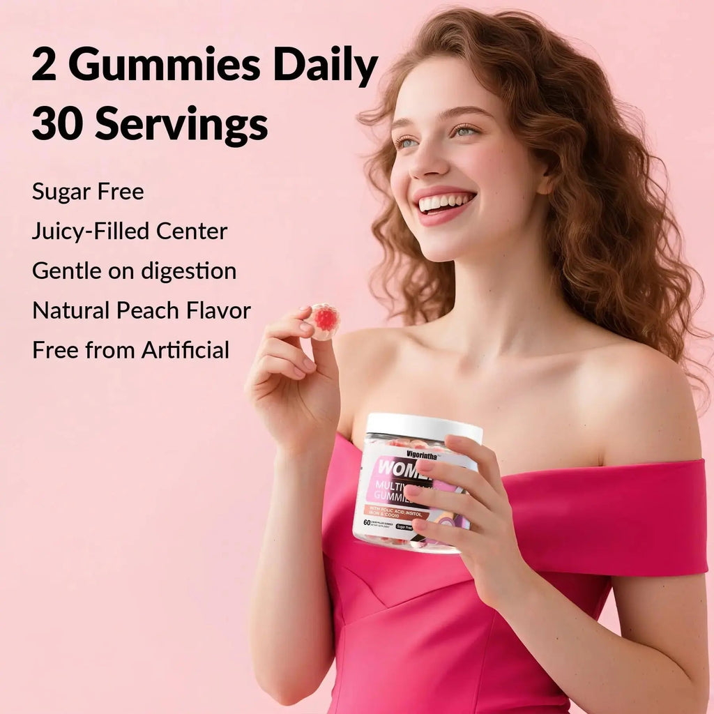 Vigorintha 2 Pack Sugar Free Womens Multivitamin Gummies with 19 Multi Vitamins & Minerals,Iron,Calcium,Folate,Biotin,Inositol Vigorintha Au supplements