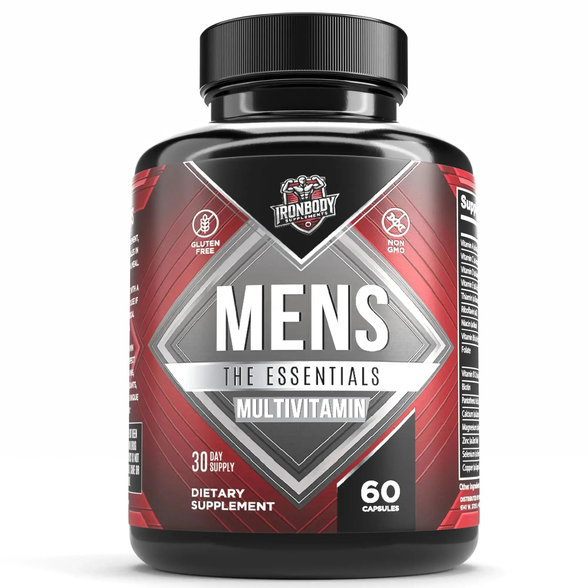 IronBody Supplements, Multivitamin for Men, Vitamins A, B, C, D, E, Zinc. Immune Support, Antioxidant Fruit and Energy Blend. 60 Capsules IronBody Supplements Au supplements