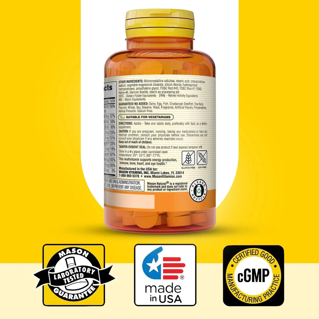 MASON NATURAL Mini Multi Vitamins, Vitamins A, C, D3, E, B1, B2, B3, B6, B12, Folate and Calcium for Overall Health, 1 Year Supply MASON NATURAL Au supplements