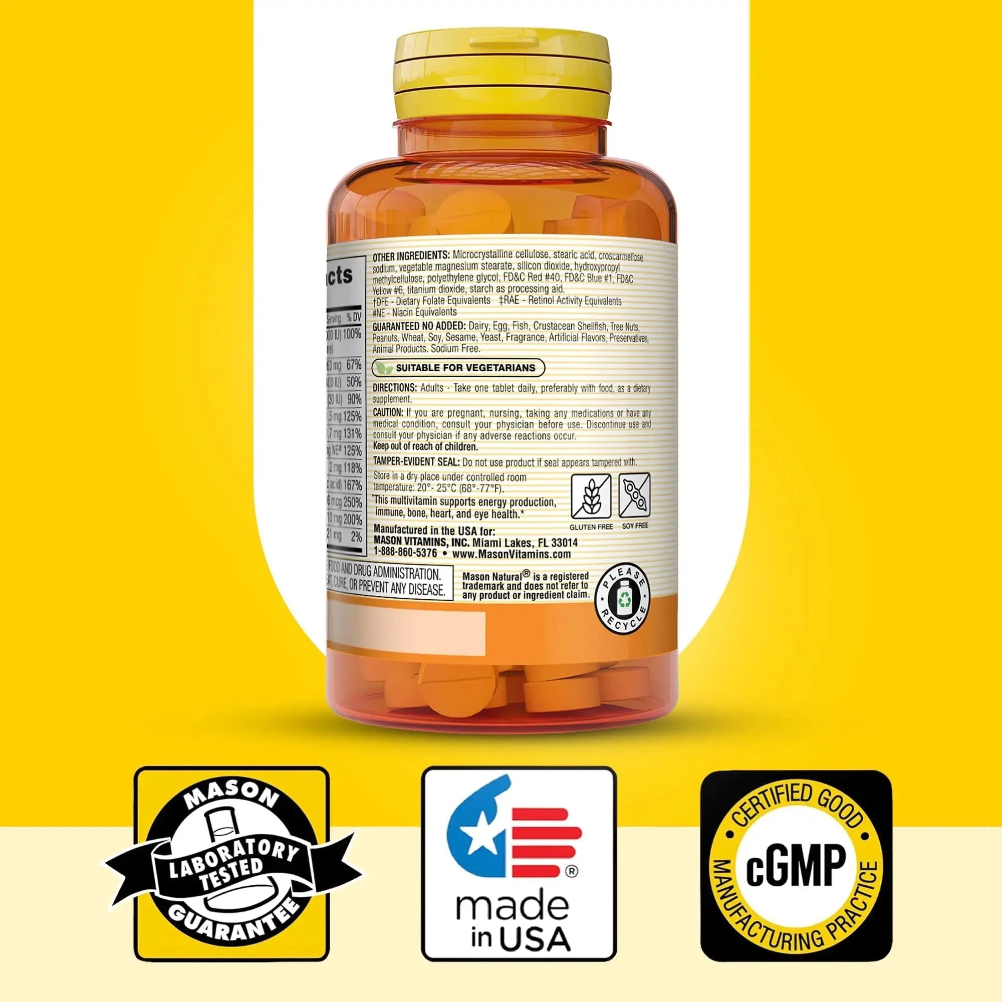 MASON NATURAL Mini Multi Vitamins, Vitamins A, C, D3, E, B1, B2, B3, B6, B12, Folate and Calcium for Overall Health, 1 Year Supply MASON NATURAL Au supplements