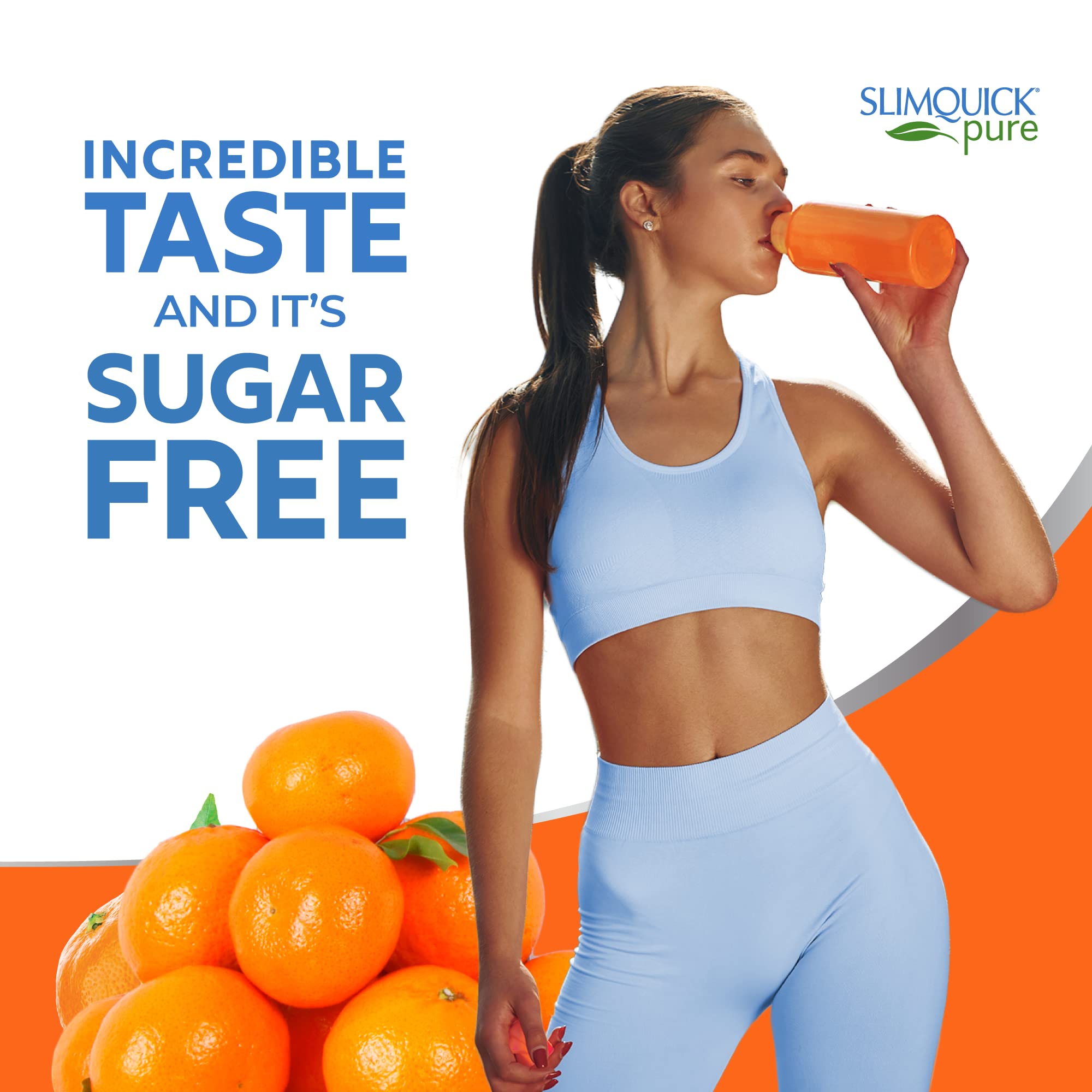 SlimQuick Extra Strength Weight Management Drink Mix for Women, Tangerine - Helps Metabolism, Keeps Full for Longer with Green Tea