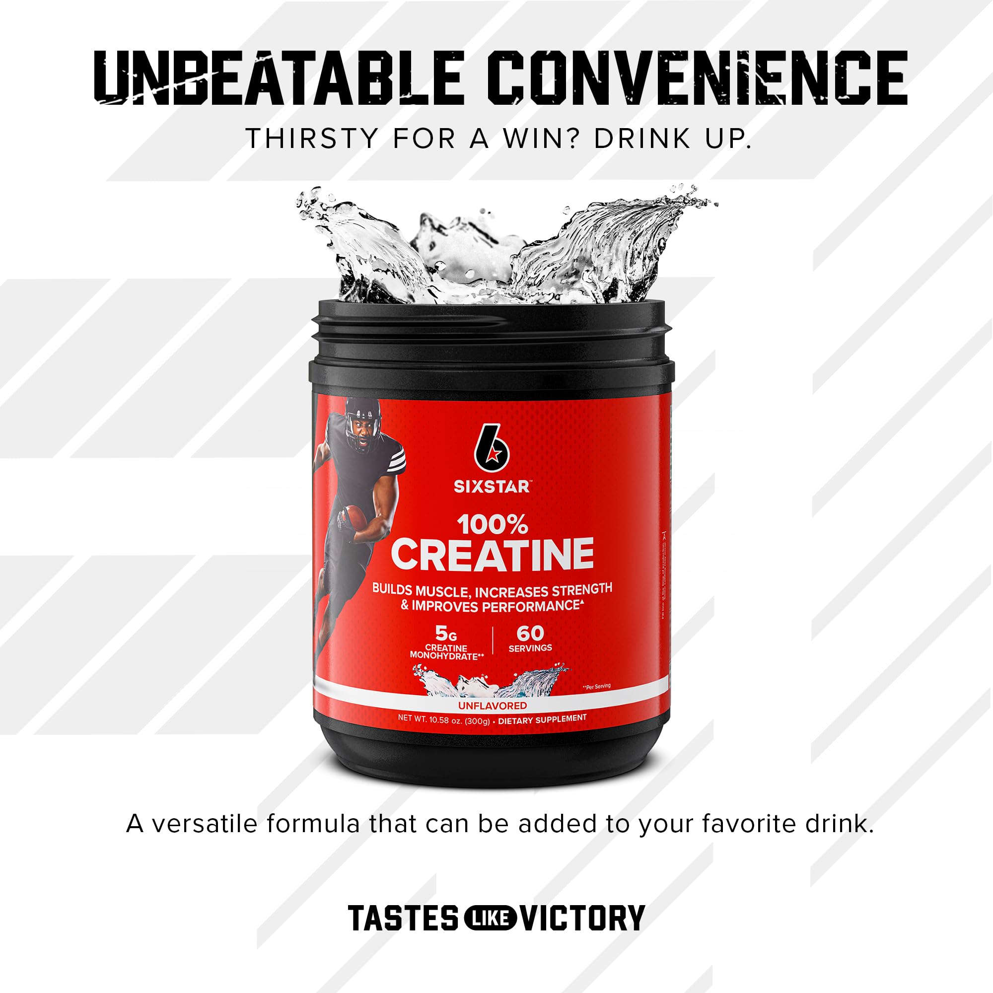 Six Star 100% Creatine Monohydrate Powder - Unflavored Micronized Creatine Monohydrate Supplement for Workout Performance, Muscle Building & Strength